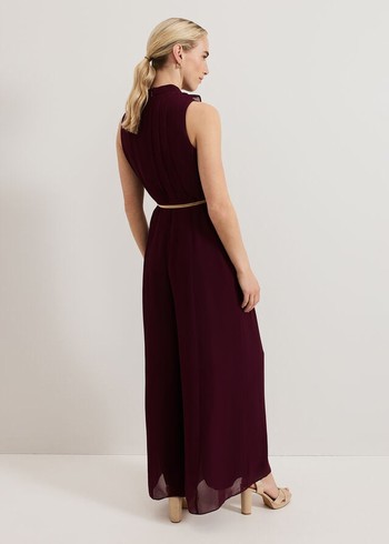 Phase Eight Nalani Dress Burgundy USA | 6903527-RL